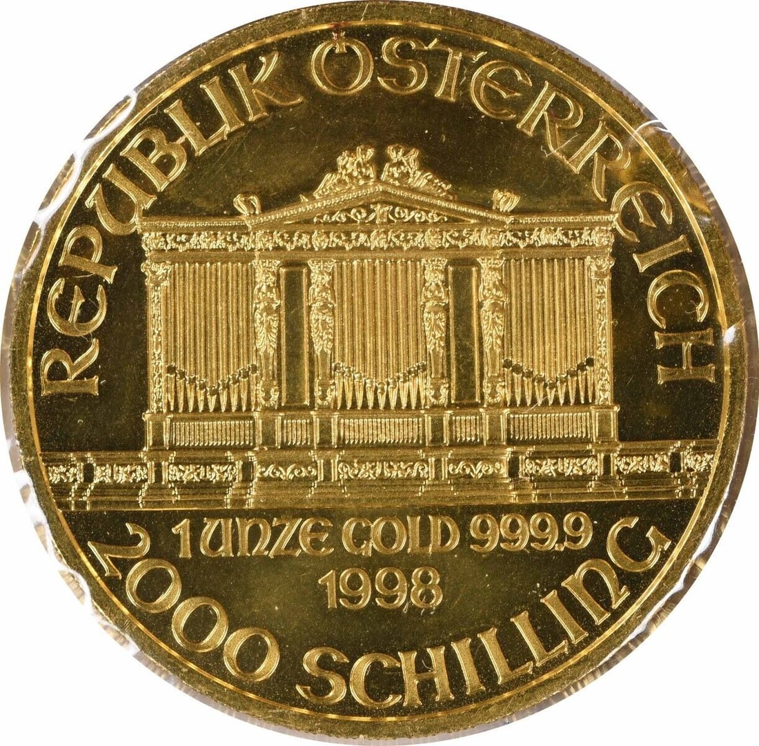 1998 Austria 2000 Schilling Gold Coin Bu Uncertified
