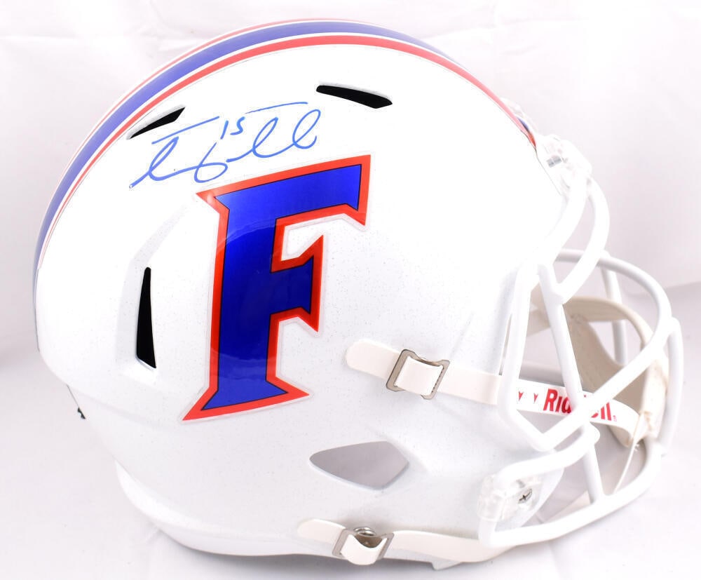 Tim Tebow Signed Florida Gators F/S White Alternate Football Helmet: Tim Tebow Signed Florida Gators F/S White Alternate Football Helmet This is an original Florida Gators football helmet signed by Tim Tebow, a prominent figure in college football. The helmet features 