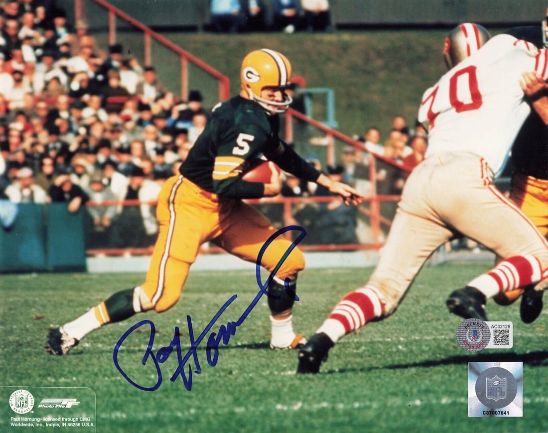 Paul Hornung signed 8x10 photo Green Bay Packers BAS: Paul Hornung signed 8x10 photo Green Bay Packers BAS Capture a piece of football history with this officially licensed color photograph of Hall of Famer Paul Hornung, showcasing him in action wearing 