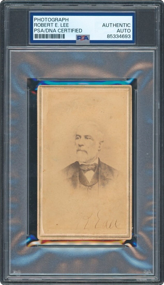 Robert E. Lee Signed Brady CDV Photograph Civil War General PSA/DNA Certified: Robert E. Lee Signed Brady CDV Photograph Civil War General PSA/DNA Certified This is an original Carte de Visite (CDV) photograph of the renowned Civil War General Robert E. Lee, signed by him in the