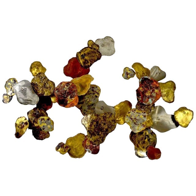 Sun Spots by Silas Seandel: Sun Spots by Silas Seandel Large wall mount sun spots sculpture by Silas Seandel in excellent original condition. Impressive example of Brutalist metal work from recognized and noted master artist. Se