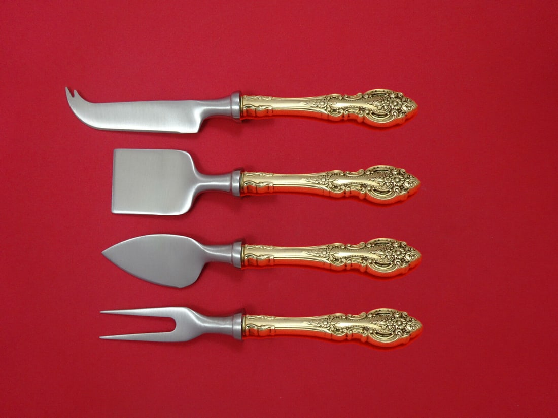 Grand Victorian Sterling Silver Cheese Serving Set 4-Piece: Grand Victorian Sterling Silver Cheese Serving Set 4-Piece Enhance your serving experience with the Grand Victorian by Wallace Sterling Cheese Serving Set. This exquisite 4-piece hostess set features 