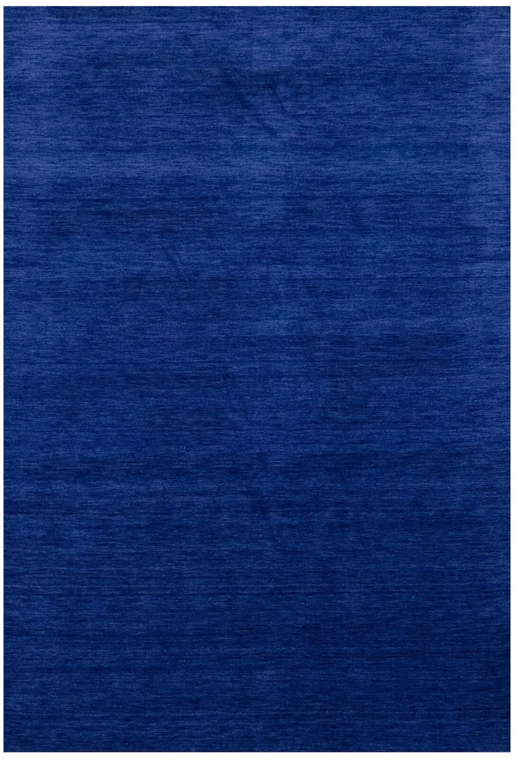 Solid Royal Blue Modern Design 6'1 x 8'10 Area Rug Home Decor: Solid Royal Blue Modern Design 6'1 x 8'10 Area Rug Home Decor Elevate your home decor with this Solid Royal Blue Modern Design Indo-Gabbeh Oriental Rug. This hand-loomed area rug measures approximatel