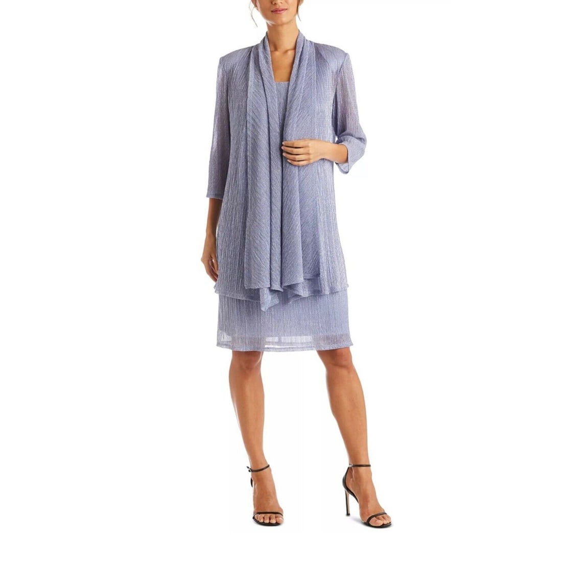 Periwinkle Crinkle Knit Dress & Jacket Petite Size 4: Periwinkle Crinkle Knit Dress & Jacket Petite Size 4 Brand: R&M Richards. Size Type: Petites. Character: Periwinkle. Size: 4P. Color: Blue. Style: Jacket Dress. Fabric Type: Knit. Dress Length: Short.