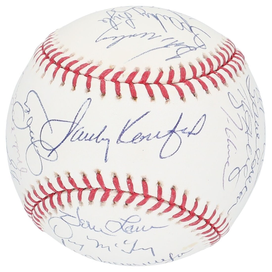 Cy Young Award Winners Signed Baseball 25 Sigs Koufax Halladay JSA: Cy Young Award Winners Signed Baseball 25 Sigs Koufax Halladay JSA This remarkable item is an Official Major League Allan H. Selig baseball, meticulously signed by 25 legendary Cy Young Award winners