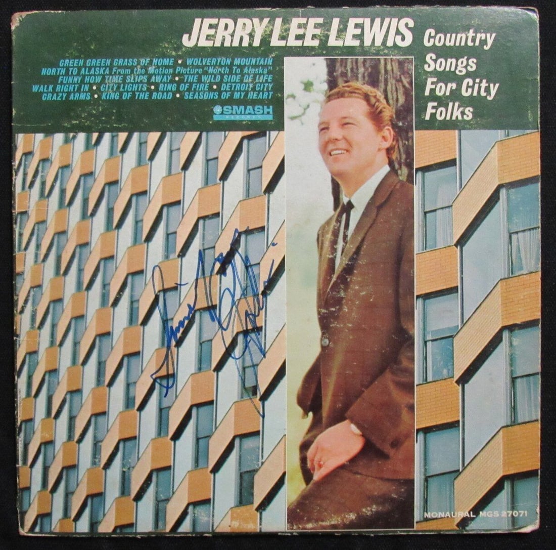 Jerry Lee Lewis Signed Country Songs for City Folks Album PSA/DNA: Jerry Lee Lewis Signed Country Songs for City Folks Album PSA/DNA This is a Jerry Lee Lewis signed album titled 'Country Songs for City Folks,' which comes with the original record. The signature is a