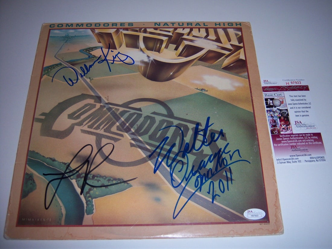 The Commodores Natural High Signed LP Record Album: The Commodores Natural High Signed LP Record Album This is an original LP record album of 'Natural High' by The Commodores, featuring the iconic Lionel Richie. The album cover is signed by three indiv