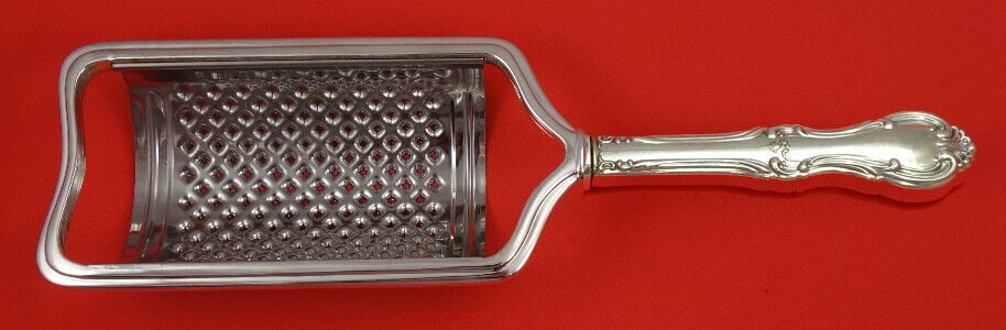 Joan of Arc Sterling Silver Custom Made Curved Cheese Grater: Joan of Arc Sterling Silver Custom Made Curved Cheese Grater This exquisite cheese grater features a curved design and an elegant hollow handle, crafted in the Joan of Arc pattern by International Ste
