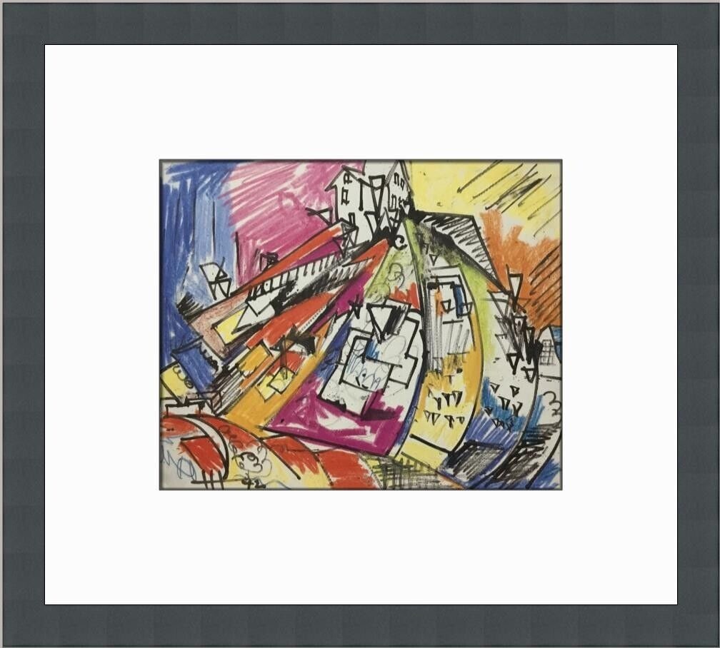 Provincetown Custom Framed Print by Hans Hoffman: Provincetown Custom Framed Print by Hans Hoffman This stunning custom framed print titled 'Provincetown' by Hans Hoffman showcases a captivating blend of Impressionism and Modernism, featuring vibrant