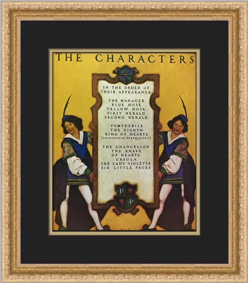 Maxfield Parrish The Cast of Characters Framed Print 15" x 18" Impressionism: Maxfield Parrish The Cast of Characters Framed Print 15" x 18" Impressionism This stunning custom framed print, titled 'The Cast of Characters,' features the enchanting artwork of Maxfield Parrish. Cr