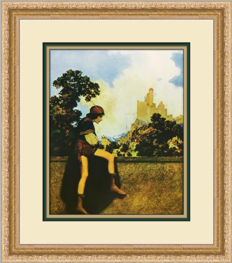 Maxfield Parrish The Knave Custom Framed Print 15x17 inches: Maxfield Parrish The Knave Custom Framed Print 15x17 inches This custom framed print titled 'The Knave' by Maxfield Parrish is a stunning representation of Impressionism. Created using offset lithogra
