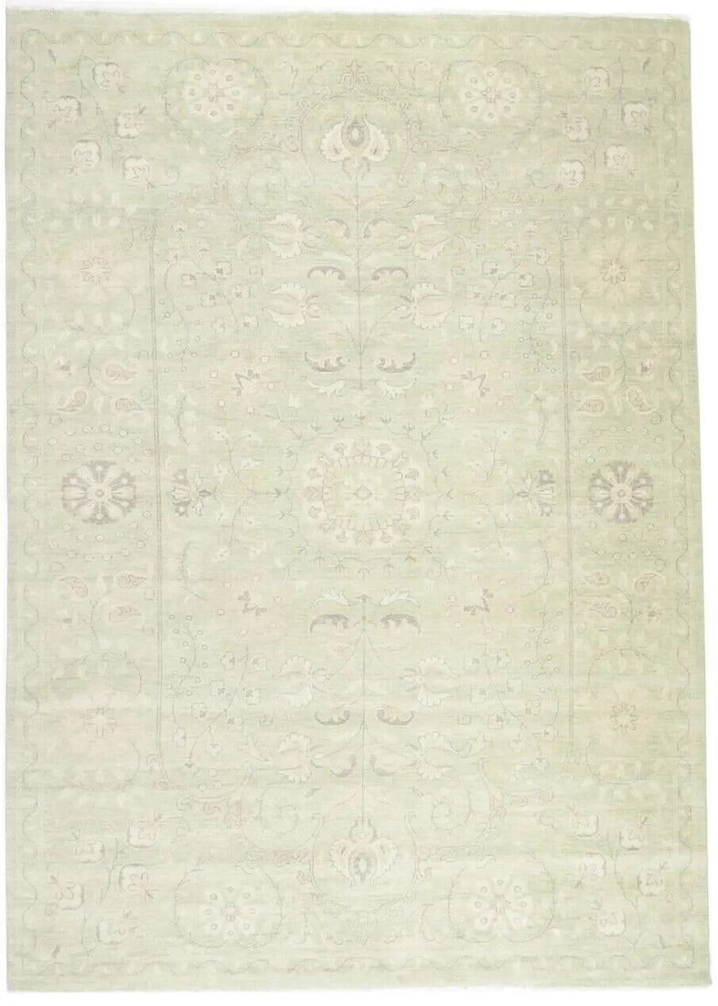 9'11 x 13'11 Hand-Knotted Wool Area Rug Muted Floral Transitional: 9'11 x 13'11 Hand-Knotted Wool Area Rug Muted Floral Transitional Enhance your space with this stunning 10X14 ft Distressed Muted Floral Rug. This extra-large area rug features a beautiful floral patt