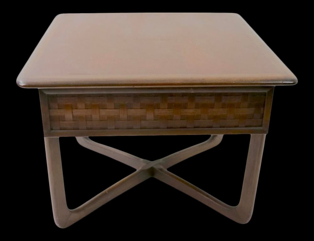 Classic Mid Century Side Table with Drawer: Classic Mid Century Side Table with Drawer This classic Mid Century Side Table, known as the Perception model by Lane, showcases a clean and original design in very good condition. It features a singl