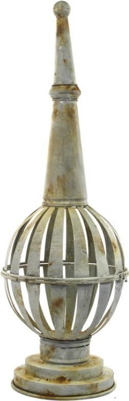 43" Rustic Metal Candle Holder with Spherical Cage Design: 43" Rustic Metal Candle Holder with Spherical Cage Design Illuminate your space with this stunning large decorative metal candle holder, designed in a rustic style that adds a touch of vintage charm t
