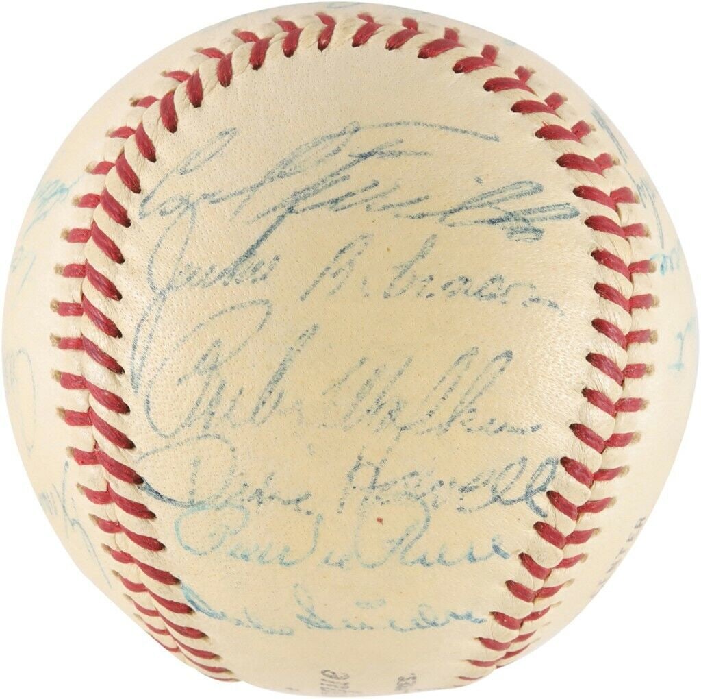 1955 Brooklyn Dodgers Team Signed Baseball JSA COA: 1955 Brooklyn Dodgers Team Signed Baseball JSA COA This exceptional baseball commemorates the Brooklyn Dodgers' historic 1955 World Championship season and is signed by 23 team members, including Jack