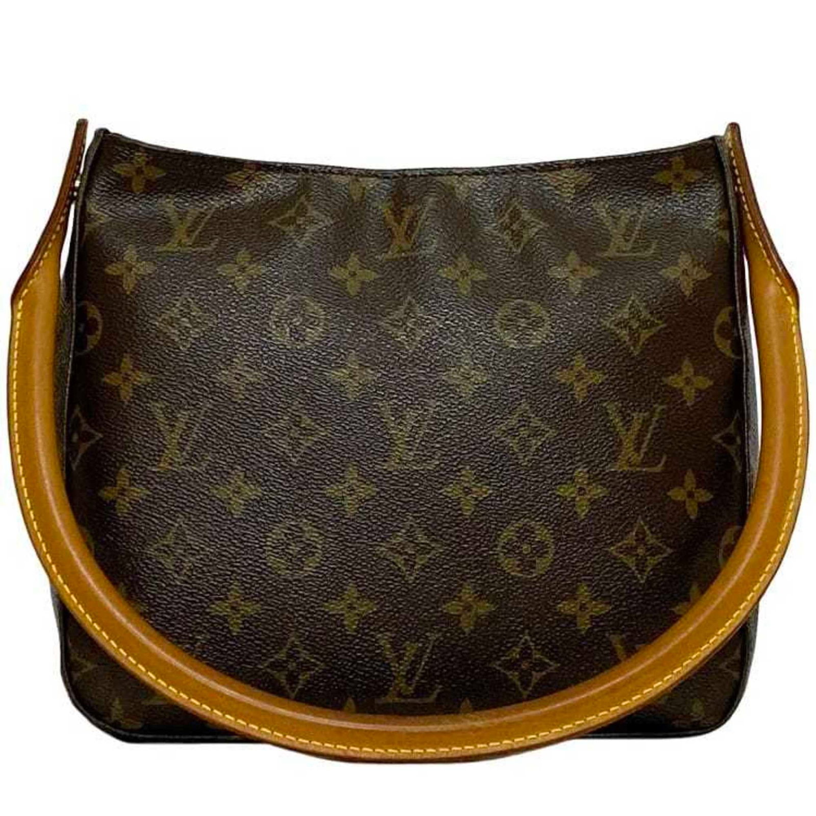Louis Vuitton Looping MM Brown Monogram Handbag 21.5cm x 10cm: Louis Vuitton Looping MM Brown Monogram Handbag 21.5cm x 10cm Introducing the Louis Vuitton Looping MM handbag, a stylish choice for women. Crafted from iconic brown monogram canvas, this shoulder bag