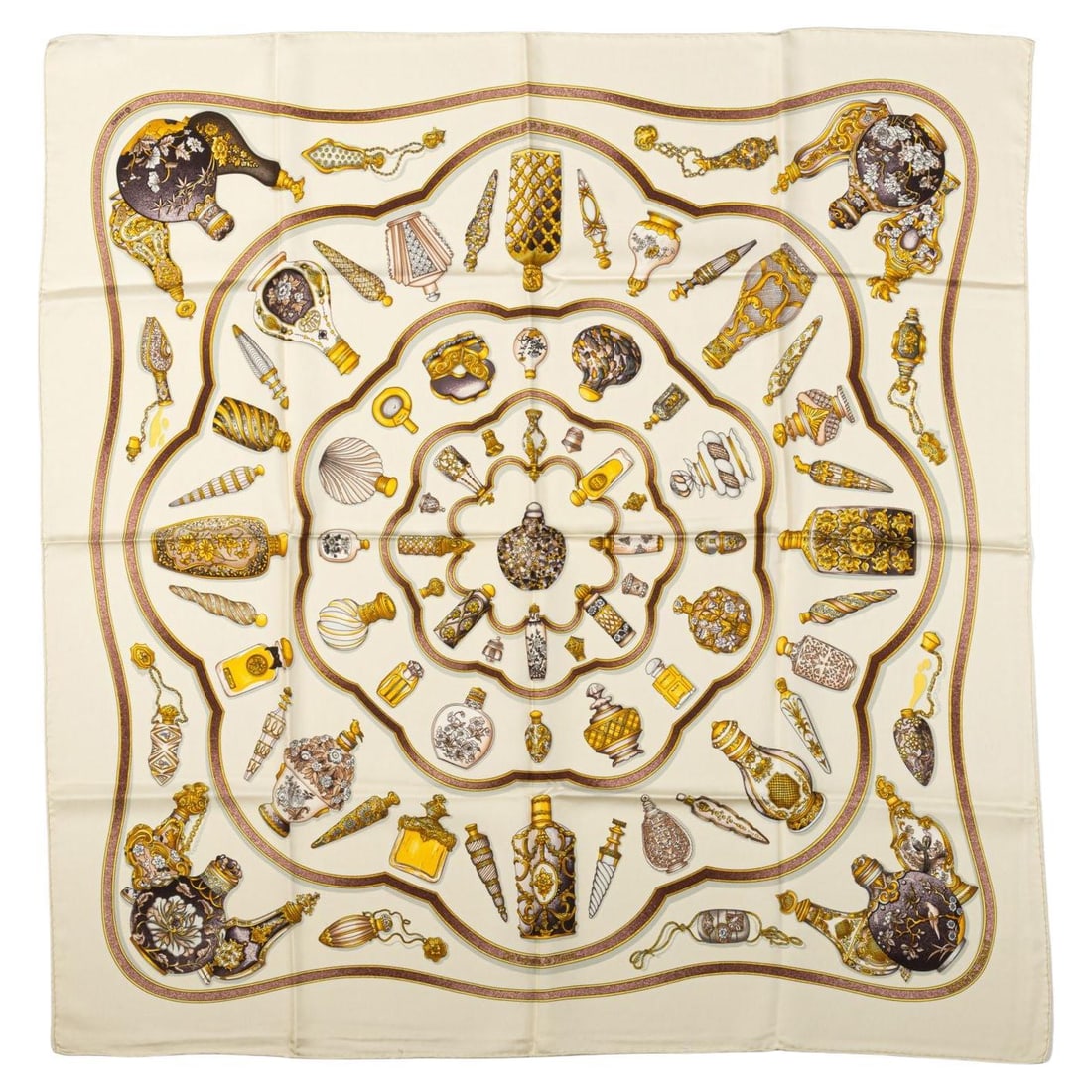 Hermes Qu' Importe Le Flacon Silk Scarf 35 in France 2010: Hermes Qu' Importe Le Flacon Silk Scarf 35 in France 2010 Experience the elegance of the Hermes Qu' Importe Le Flacon Silk Scarf, crafted from luxurious silk twill. This exquisite scarf features hand-