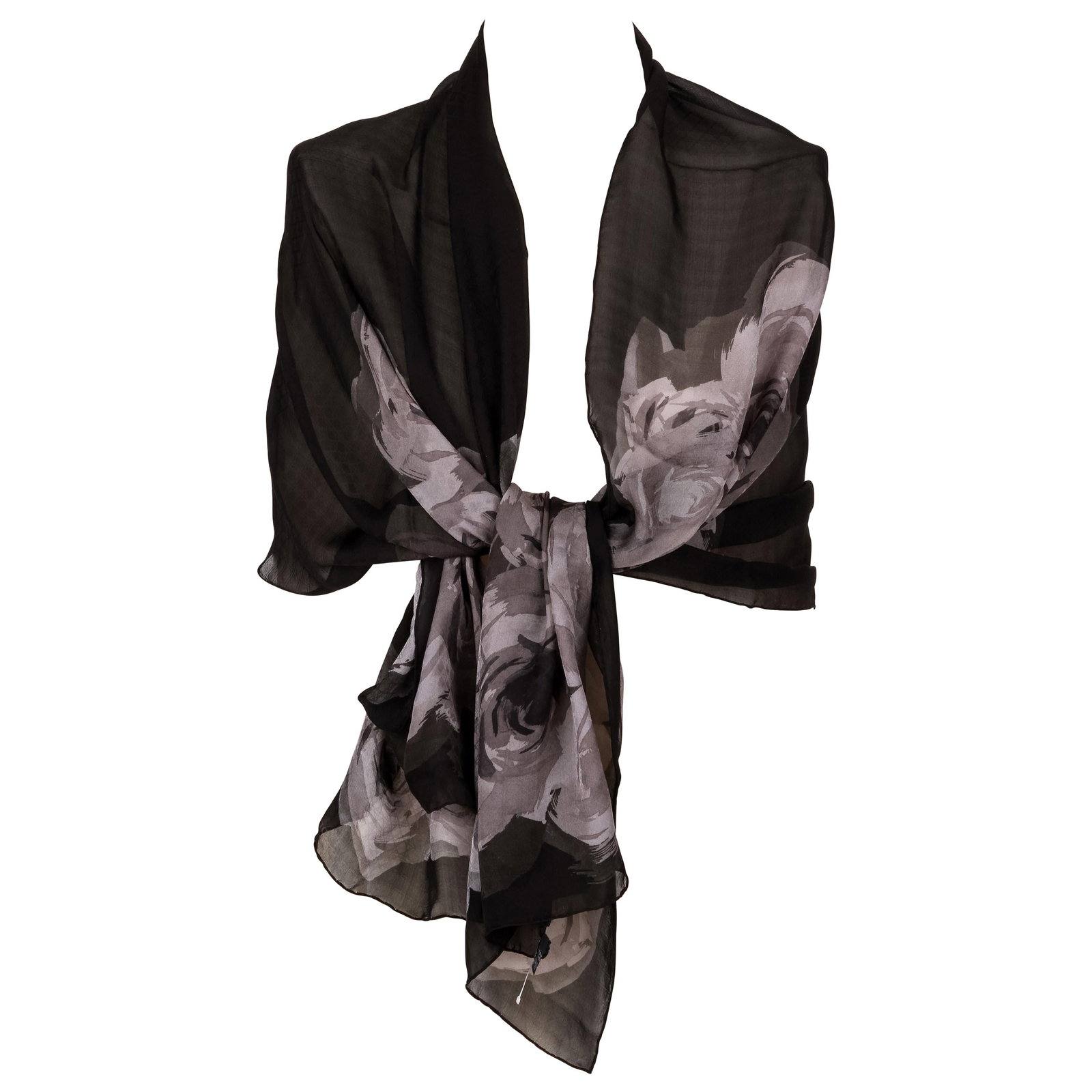 Christian Dior Black Quilted Silk Stole Scarf 27 x 88 Made in Italy: Christian Dior Black Quilted Silk Stole Scarf 27 x 88 Made in Italy Introducing a stunning Christian Dior Black Quilted Silk Stole Shawl Scarf, crafted from luxurious 100% silk chiffon. This elegant a