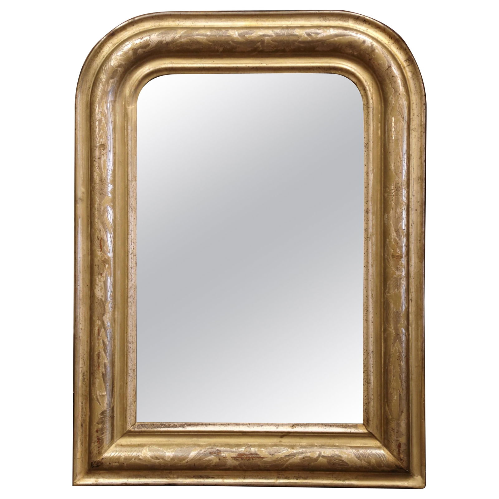 Antique 19th Century French Louis Philippe Giltwood Mirror 28.5"H x 21"W: Antique 19th Century French Louis Philippe Giltwood Mirror 28.5"H x 21"W Elevate your space with this exquisite 19th Century French Louis Philippe Giltwood Mirror, a stunning example of mid-19th centu