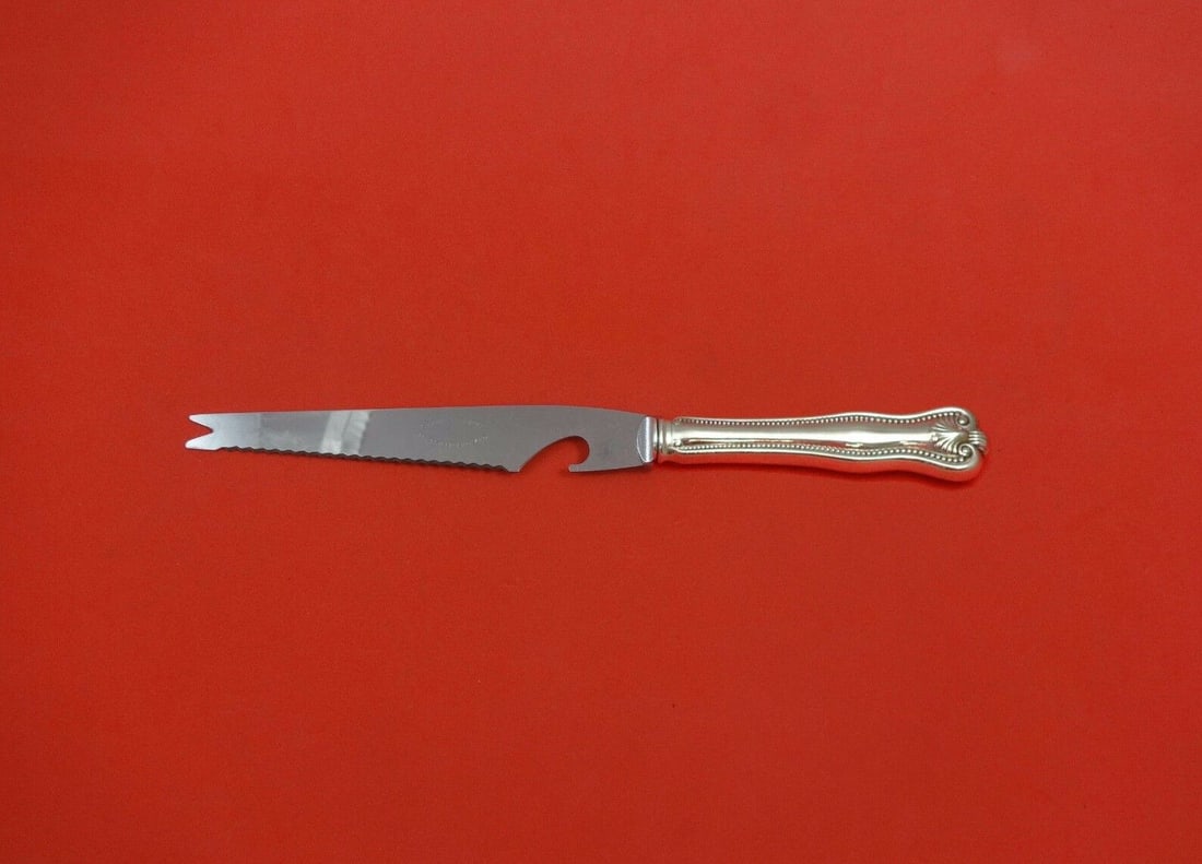 Frank Smith Newport Shell Sterling Silver Bar Knife 9 1/8 Custom Made: Frank Smith Newport Shell Sterling Silver Bar Knife 9 1/8 Custom Made This exquisite Newport Shell bar knife, custom made by Frank Smith, features a sterling silver hollow handle and a stainless steel