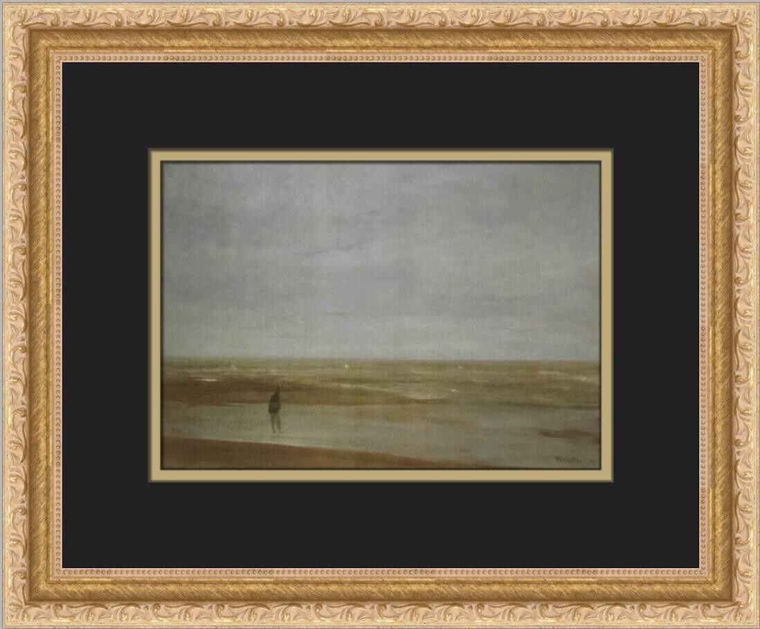 James Whistler Sea and Rain Custom Framed Print 13x15 Impressionism: James Whistler Sea and Rain Custom Framed Print 13x15 Impressionism This beautiful custom framed print titled "Sea and Rain" by renowned artist James Whistler showcases a stunning landscape in the Imp