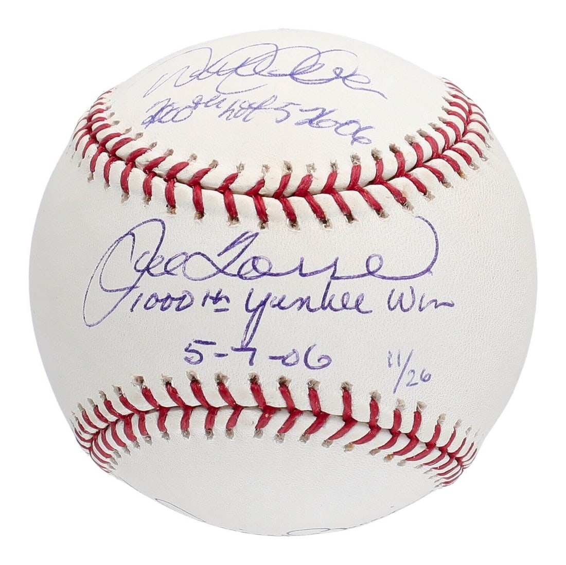 Derek Jeter 2000th Hit Mariano Rivera 400th Save Signed Baseball Steiner COA: Derek Jeter 2000th Hit Mariano Rivera 400th Save Signed Baseball Steiner COA This official Major League Allan Selig baseball is a remarkable piece commemorating the milestones of three New York Yankee