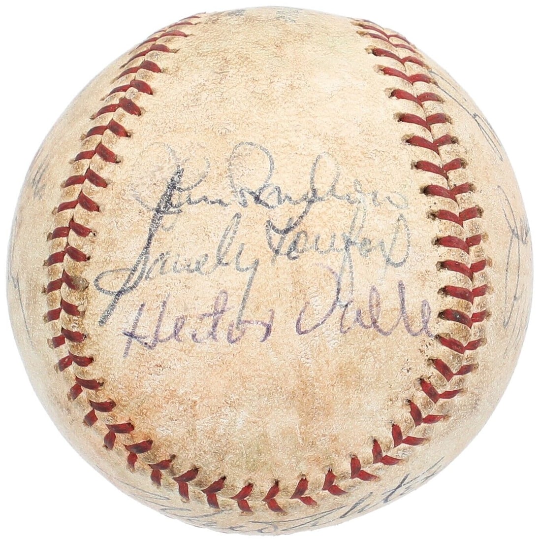 1965 Dodgers Team Signed Baseball with Koufax JSA COA: 1965 Dodgers Team Signed Baseball with Koufax JSA COA Celebrate the legacy of the 1965 Los Angeles Dodgers with this original team signed baseball, commemorating their World Series Championship. This