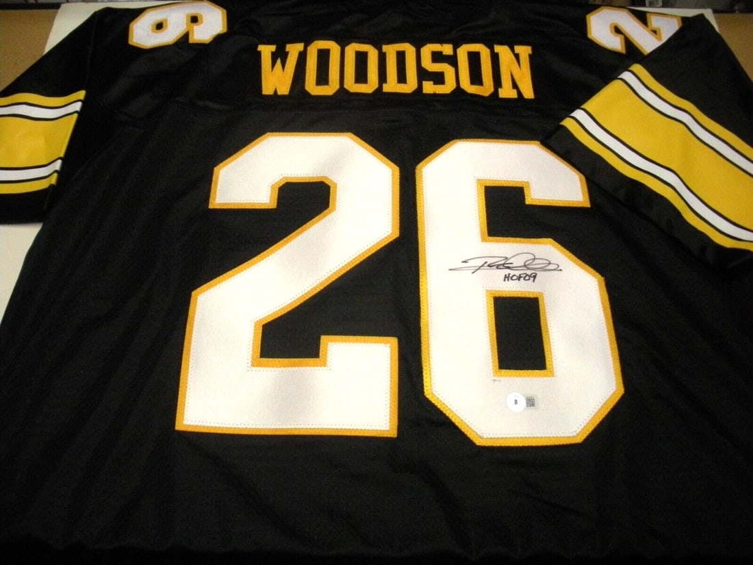 Rod Woodson Pittsburgh Steelers Signed Proline Jersey with COA: Rod Woodson Pittsburgh Steelers Signed Proline Jersey with COA This officially licensed Proline jersey features the signature of Rod Woodson, a celebrated player of the Pittsburgh Steelers. The jersey