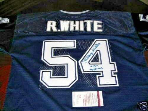 Randy White Dallas Cowboys 1994 HOF Signed Jersey JSA COA: Randy White Dallas Cowboys 1994 HOF Signed Jersey JSA COA This original Randy White jersey is a must-have for any Dallas Cowboys fan. Celebrated as a Hall of Fame inductee in 1994, this pre-owned jers