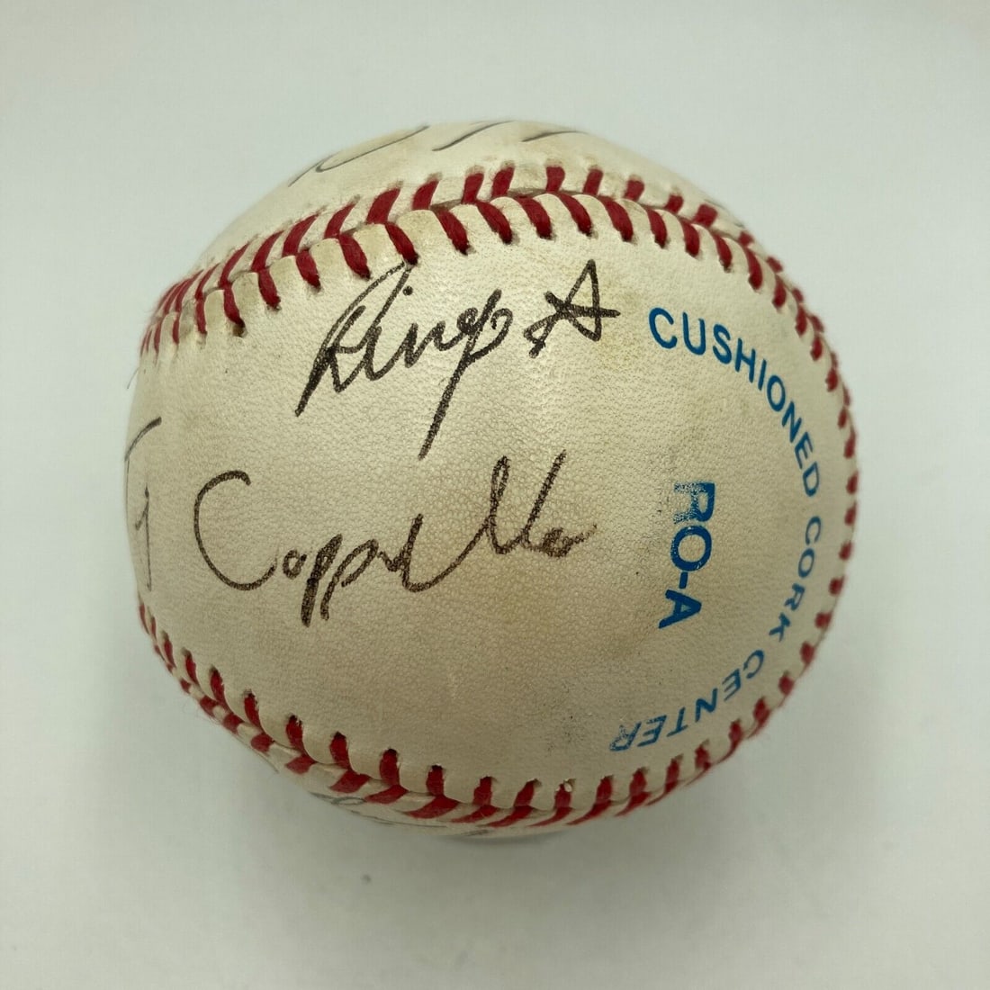 Ringo Starr Multi Signed OAL Baseball with JSA COA All Starr Band: Ringo Starr Multi Signed OAL Baseball with JSA COA All Starr Band This original OAL baseball features the crisp and clean signatures of Ringo Starr and his All Starr Band. Authenticated by James Spenc