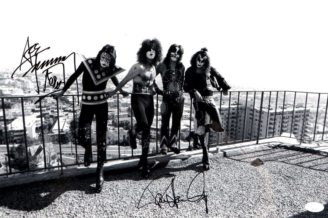 KISS Dual Signed 12X18 Photo Paul Stanley Ace Frehley JSA Authenticated: KISS Dual Signed 12X18 Photo Paul Stanley Ace Frehley JSA Authenticated Celebrate the legendary rock band KISS with this dual signed autographed 12X18 photo featuring iconic members Paul Stanley and A