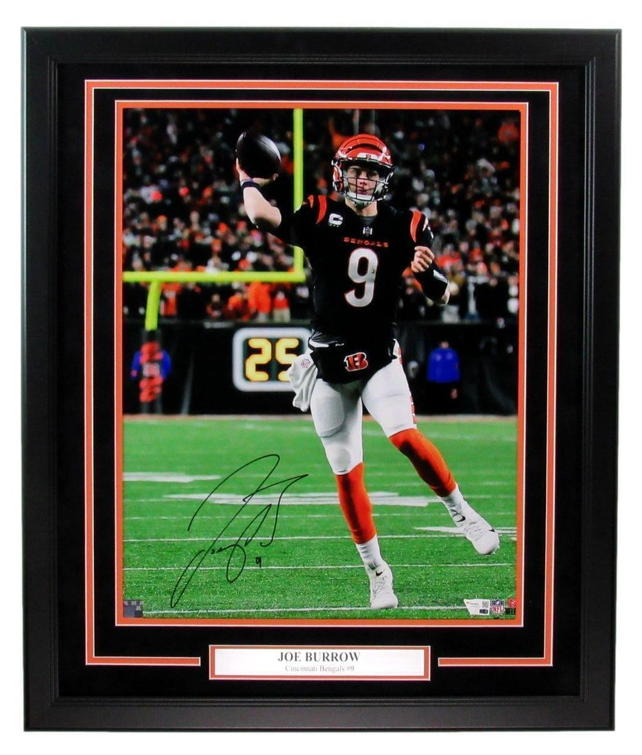 Joe Burrow Signed 16x20 Framed Photo Bengals Fanatics Authenticated: Joe Burrow Signed 16x20 Framed Photo Bengals Fanatics Authenticated Celebrate your love for football with this Joe Burrow Autographed 16x20 Photo, beautifully framed and ready to display. This strikin