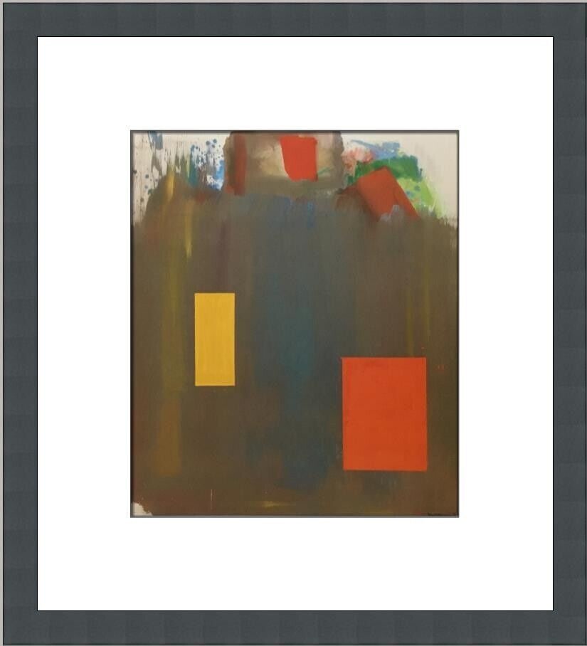 Hans Hofmann Memoria in Aeternum Custom Framed Abstract Print 14 x 13: Hans Hofmann Memoria in Aeternum Custom Framed Abstract Print 14 x 13 This stunning custom framed print titled 'Memoria in Aeternum' by renowned artist Hans Hofmann captures the essence of abstract ar