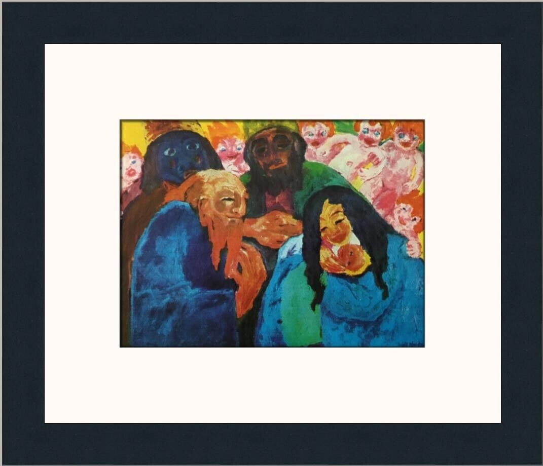 Emil Nolde Adoration of the Magi Custom Framed Print 12 x 14 Landscape: Emil Nolde Adoration of the Magi Custom Framed Print 12 x 14 Landscape Emil Nolde's "Adoration of the Magi" is a stunning custom framed print that showcases the artist's Impressionist style. This medi