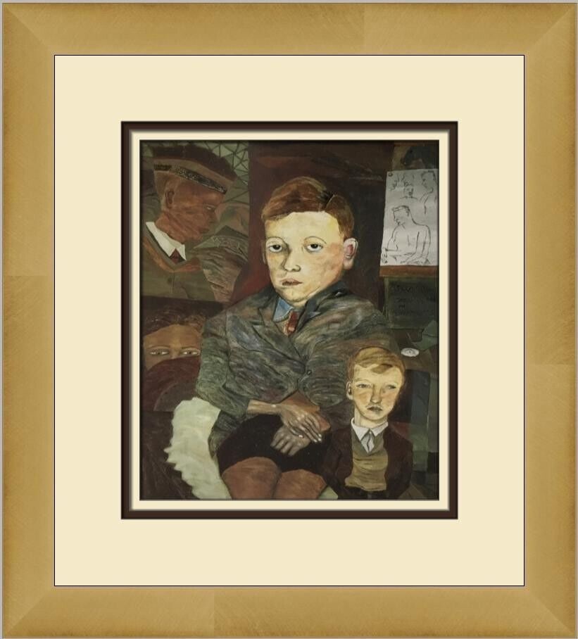 Lucian Freud Village Boys Custom Framed Art Print 14 x 13: Lucian Freud Village Boys Custom Framed Art Print 14 x 13 This exquisite custom framed print features the artwork "Village Boys" by renowned artist Lucian Freud, created in 2003. The print showcases a