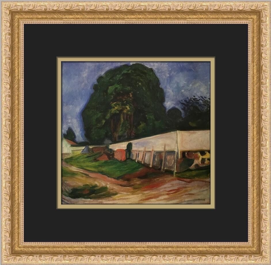 Edvard Munch Summer Night at Asgarstrand Custom Framed Art Print 13 x 14: Edvard Munch Summer Night at Asgarstrand Custom Framed Art Print 13 x 14 This custom framed print features Edvard Munch's evocative artwork, "Summer Night at Asgarstrand." Measuring 13 in. x 14 in., t