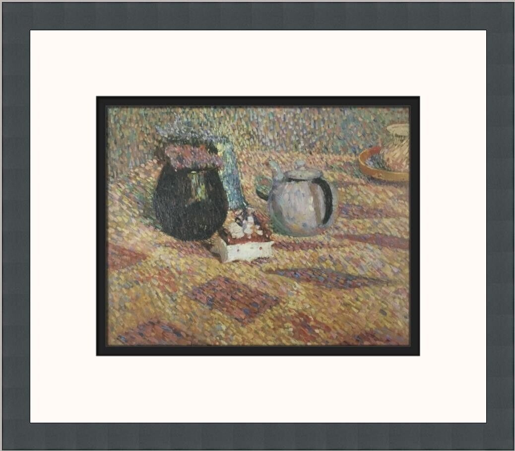 Hans Hoffman Still Life Untitled Custom Framed 12 x 14 Print: Hans Hoffman Still Life Untitled Custom Framed 12 x 14 Print This stunning custom framed print titled 'Still Life Untitled' by renowned artist Hans Hoffman captures the essence of Impressionism and Mo