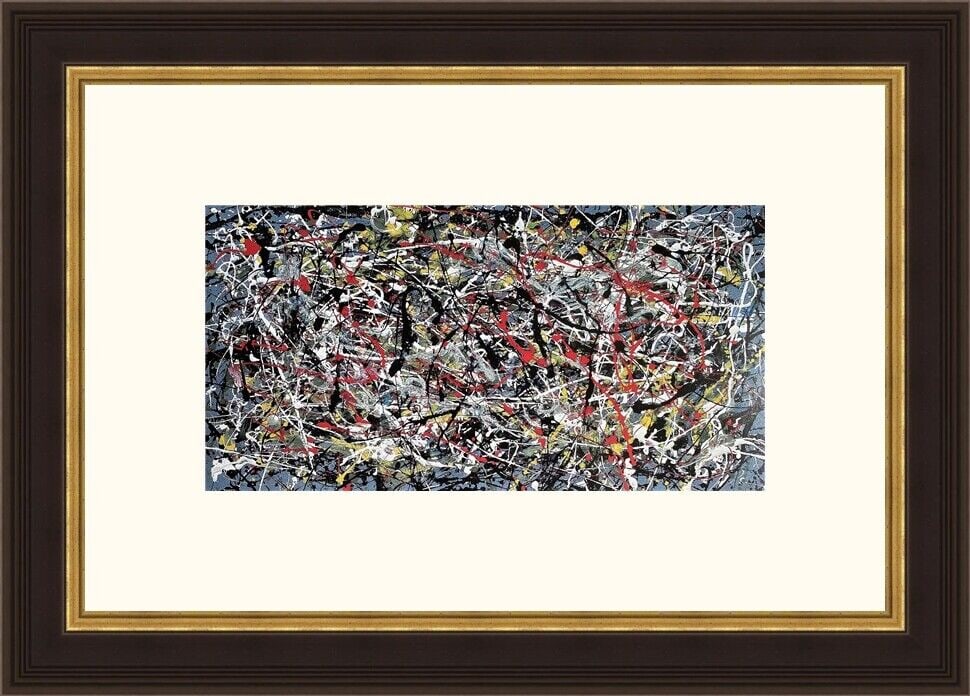 Jackson Pollock Untitled Abstract Lithograph Custom Framed 22 x 25: Jackson Pollock Untitled Abstract Lithograph Custom Framed 22 x 25 This exquisite lithograph by Jackson Pollock, titled 'Untitled', is a remarkable reproduction of his famous abstract style. It featur