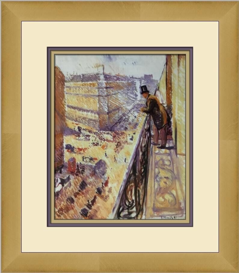 Edvard Munch Rue Lafayette Custom Framed Print 16 x 14 Impressionism: Edvard Munch Rue Lafayette Custom Framed Print 16 x 14 Impressionism This striking custom framed print titled "Rue Lafayette" by the renowned artist Edvard Munch captures a beautiful blend of Impressi