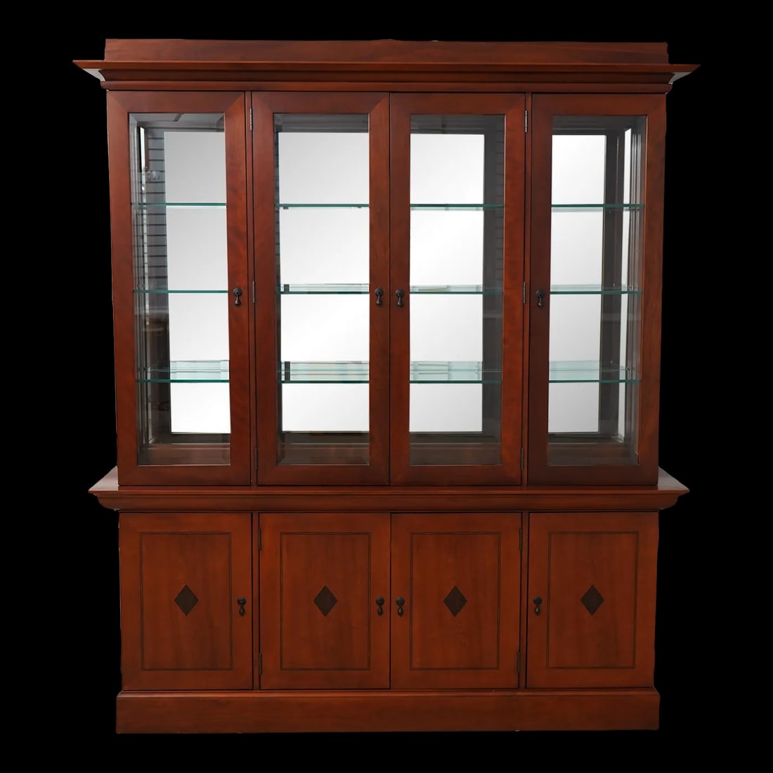 Councill Biedermeier Style Breakfront China Cabinet 72 x 17.5 x 85: Councill Biedermeier Style Breakfront China Cabinet 72 x 17.5 x 85 This exquisite Councill Biedermeier Style Modernist Breakfront China Cabinet, crafted around 1995, showcases a blend of elegance and