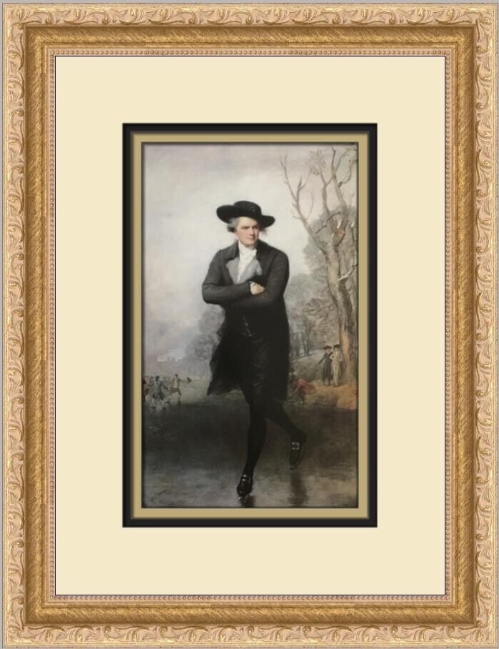 Gilbert Stuart The Skater Custom Framed Print 14 x 11 in Impressionism: Gilbert Stuart The Skater Custom Framed Print 14 x 11 in Impressionism This exquisite custom framed print titled "The Skater" is a remarkable piece by renowned artist Gilbert Stuart, created in 1997.