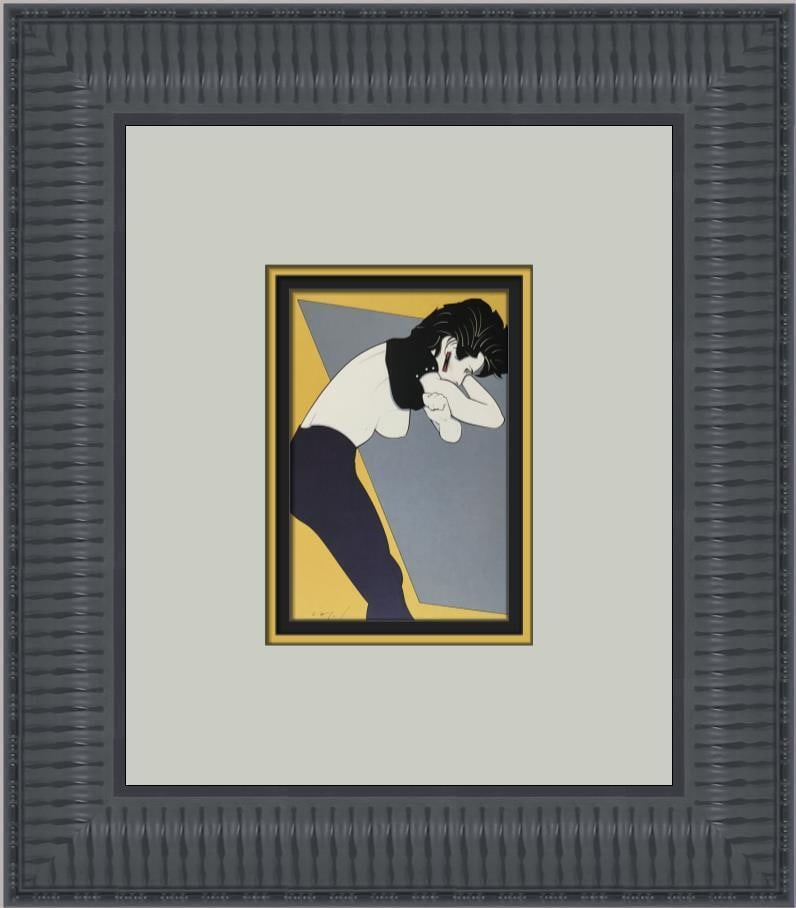 Patrick Nagel UNTITLED XXXXVII Custom Framed Art Print 14 x 12 Multi-Color: Patrick Nagel UNTITLED XXXXVII Custom Framed Art Print 14 x 12 Multi-Color This exquisite custom framed print by Patrick Nagel features his iconic style, showcasing figures in a multi-color palette. T