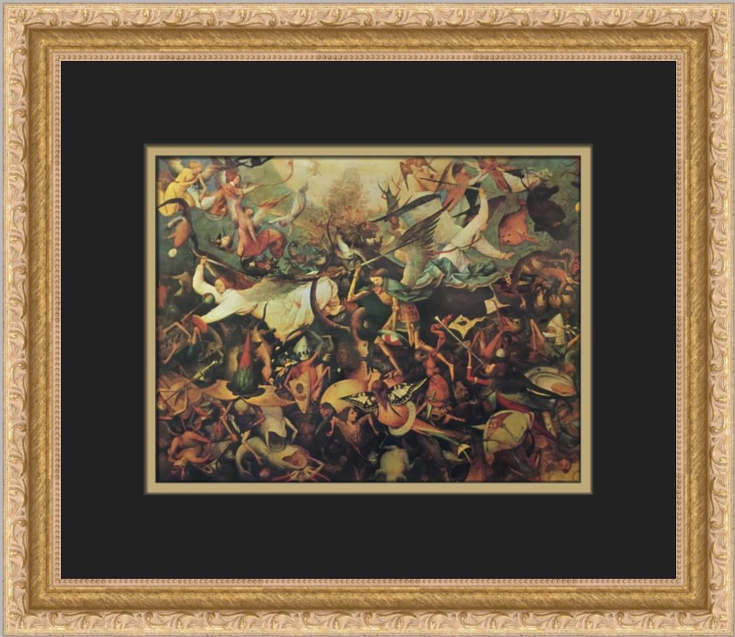 Pieter Bruegel Framed Print The Fall of the Rebel Angels 13 x 15: Pieter Bruegel Framed Print The Fall of the Rebel Angels 13 x 15 This exquisite custom framed print features Pieter Bruegel's renowned artwork, "The Fall of the Rebel Angels." The print is an offset l