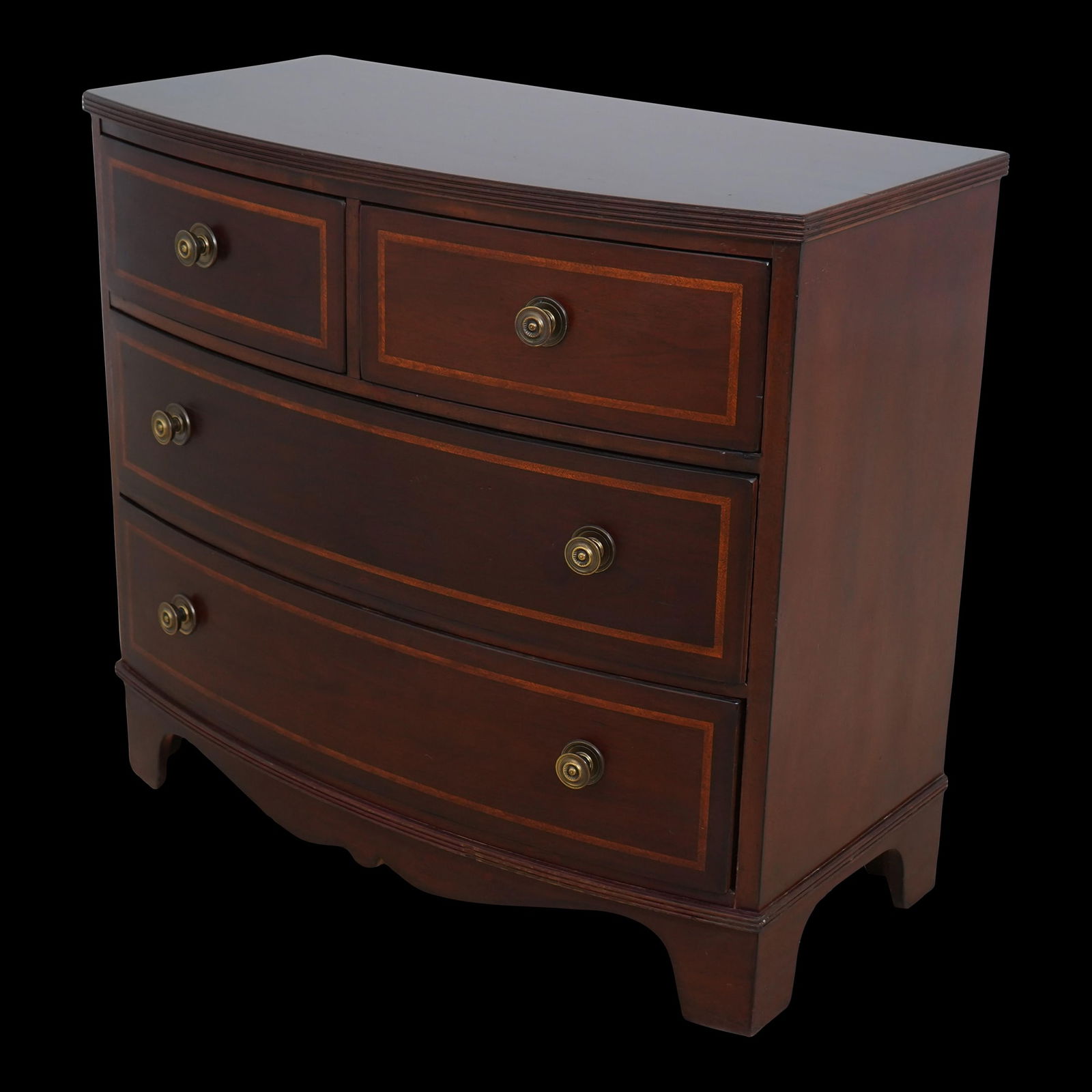 Lexington Palmer Home Mahogany Dresser Chest 40w x 20d x 36h Bow Front Design: Lexington Palmer Home Mahogany Dresser Chest 40w x 20d x 36h Bow Front Design This elegant Lexington Palmer Home Mahogany Dresser Chest features a charming bow front design and exquisite herringbone i