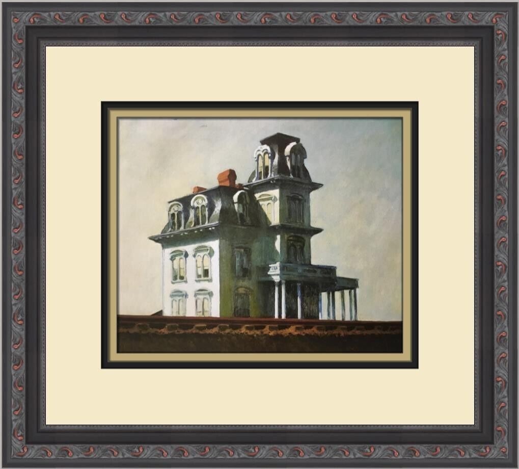Edward Hopper A House by the Railroad 12 x 14 Framed Print: Edward Hopper A House by the Railroad 12 x 14 Framed Print This beautiful custom framed print, titled 'A House by the Railroad' by Edward Hopper, showcases the artist's renowned realism style. Measuri
