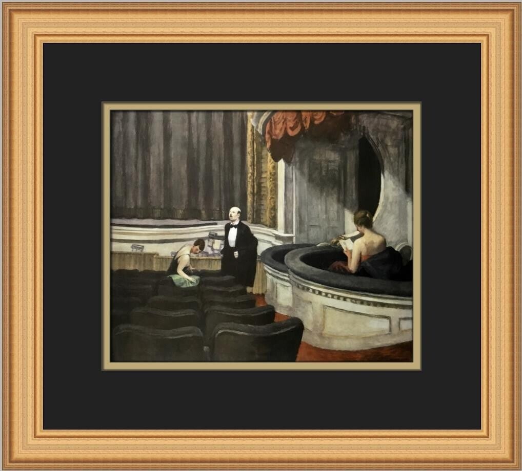 Edward Hopper Two on the Aisle Custom Framed Art Print 15 x 13 in: Edward Hopper Two on the Aisle Custom Framed Art Print 15 x 13 in This custom framed print titled "Two on the Aisle" by Edward Hopper showcases the artist's signature Realism style. Created in 1998, t