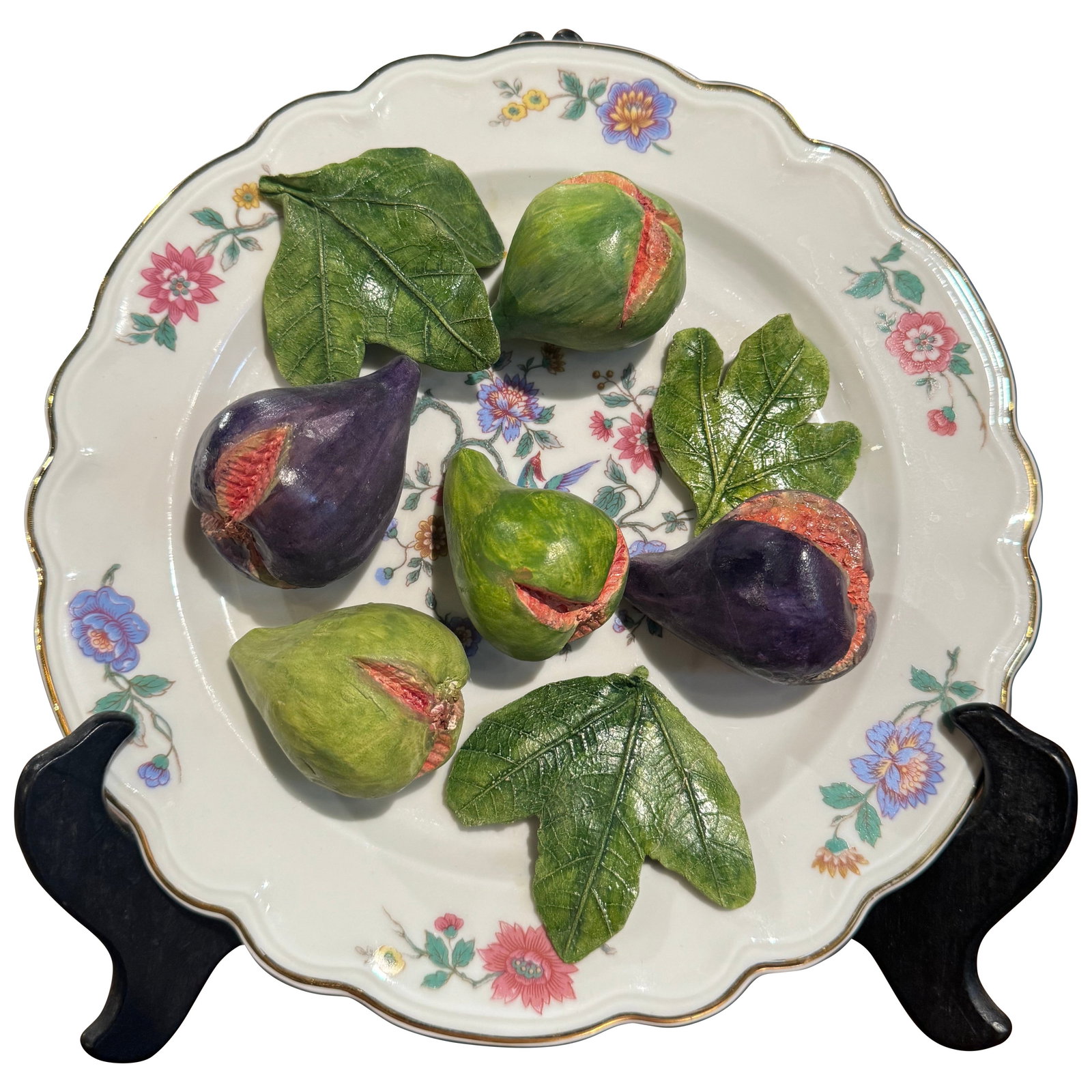 Vintage Christine Viennet Hand-Painted Trompe L'Oeil Fruit Plate 9.5 in: Vintage Christine Viennet Hand-Painted Trompe L'Oeil Fruit Plate 9.5 in This stunning Vintage French Christine Viennet hand-crafted "Trompe L'Oeil" Fruit Art Plate is a unique decorative piece that wi