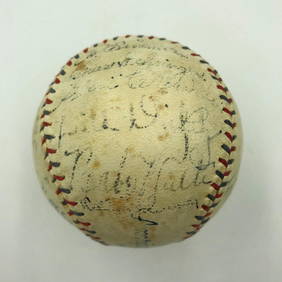 Babe Ruth Lou Gehrig 1933 All-Star Game Signed Baseball PSA DNA 21 Signatures (1 of 12)