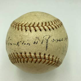 Franklin D. Roosevelt Signed 1935 American League Baseball JSA COA (1 of 12)