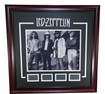 Led Zeppelin 16 x 20 Framed Photo Poster with Etched Autographs